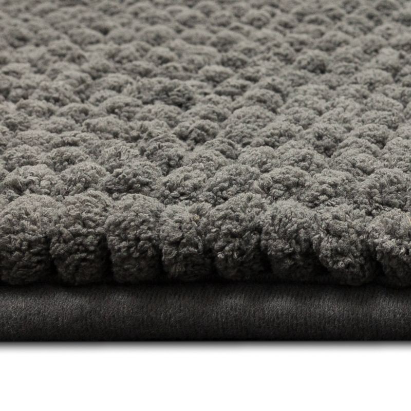 slide 7 of 7, 17"x24" Chunky Chenille Cushion Foam Bath Rug Dark Gray - Room Essentials™: Tufted Polyester, Machine Washable, 1 ct