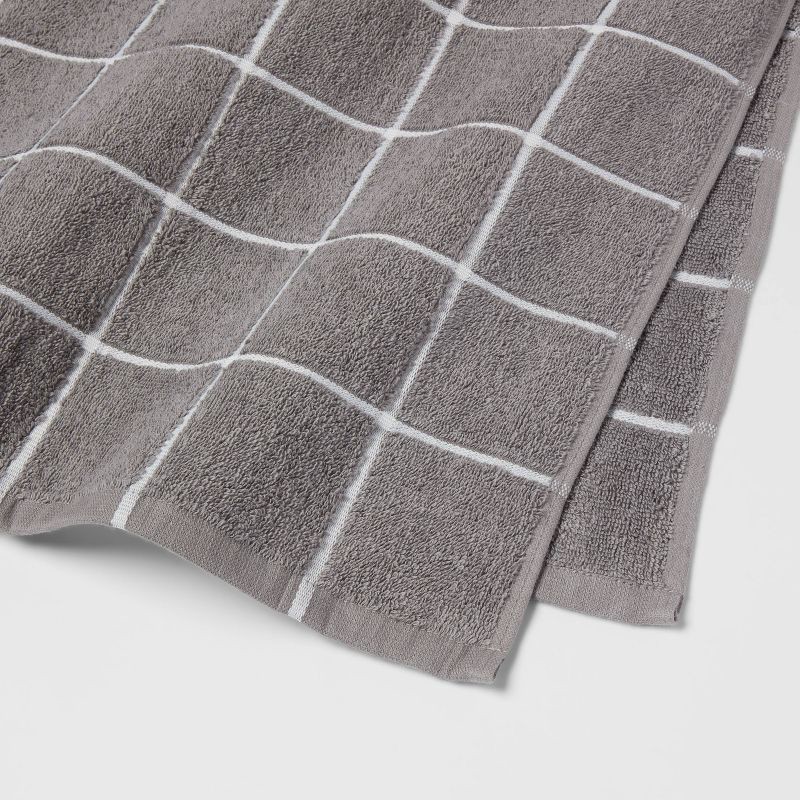 slide 3 of 4, Everyday Oversized Grid Bath Towel Dark Gray - Room Essentials™, 1 ct