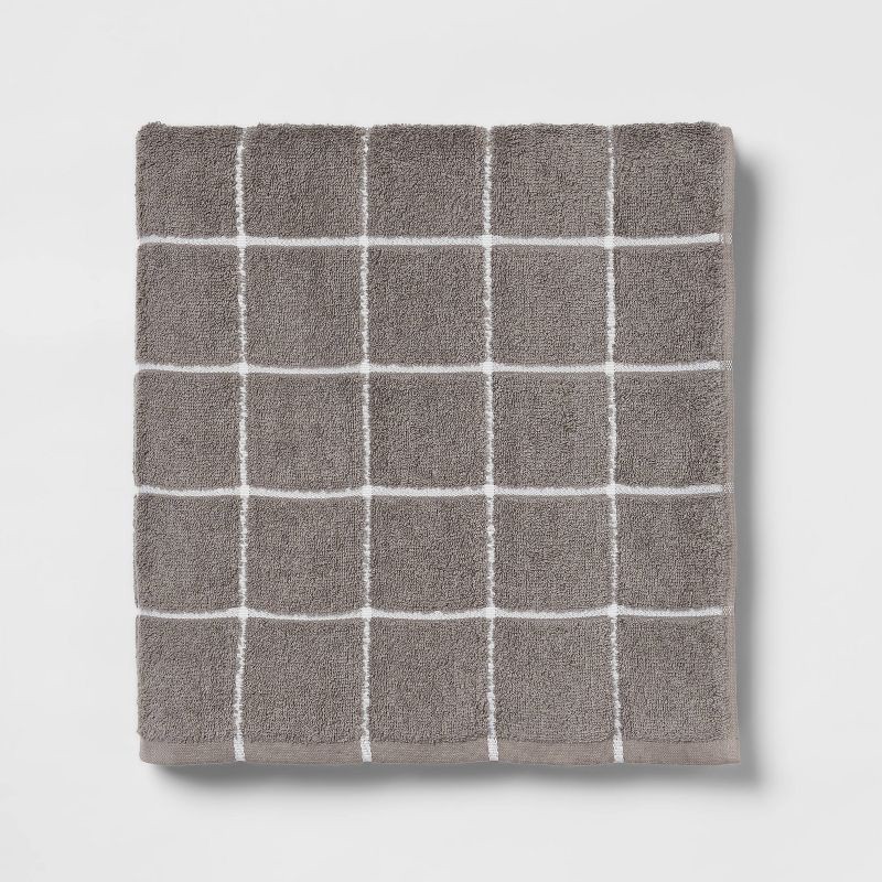 slide 1 of 4, Everyday Oversized Grid Bath Towel Dark Gray - Room Essentials™, 1 ct