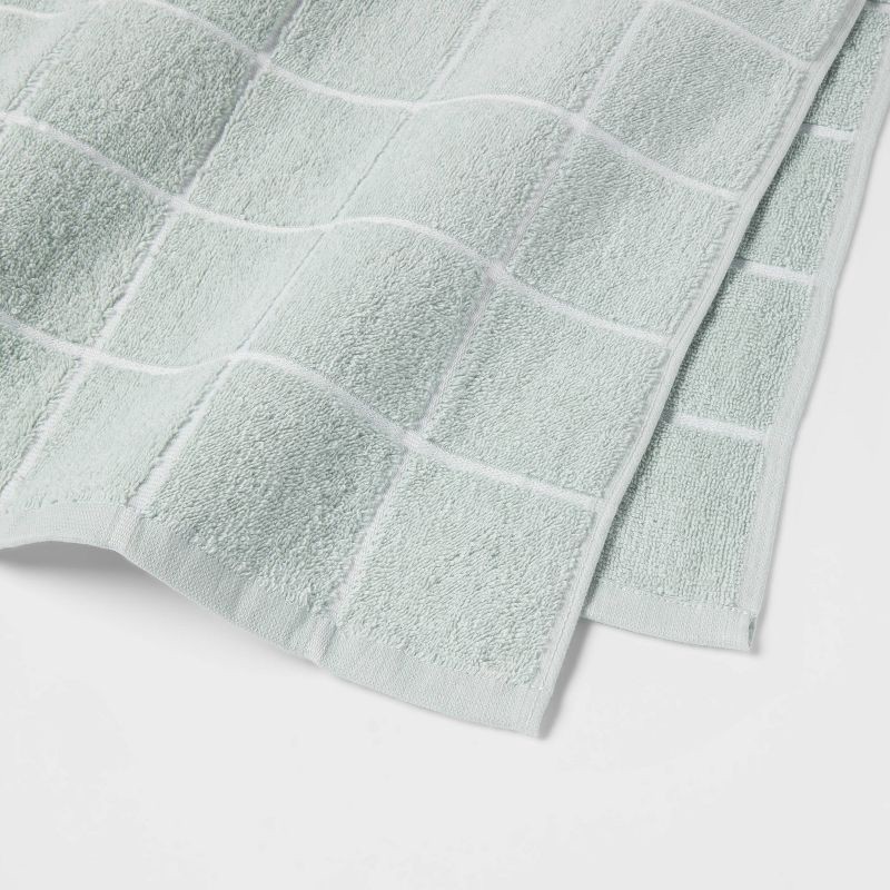 slide 3 of 4, Everyday Grid Bath Towel Mint - Room Essentials™: Cotton-Polyester Blend, Low Lint, Fade-Resistant, OEKO-TEX Certified, 1 ct