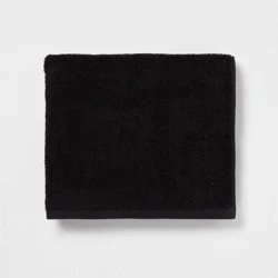 Everyday Bath Towel Black - Room Essentials™: Midweight Cotton, Machine Washable, Low Lint, OEKO-TEX Certified