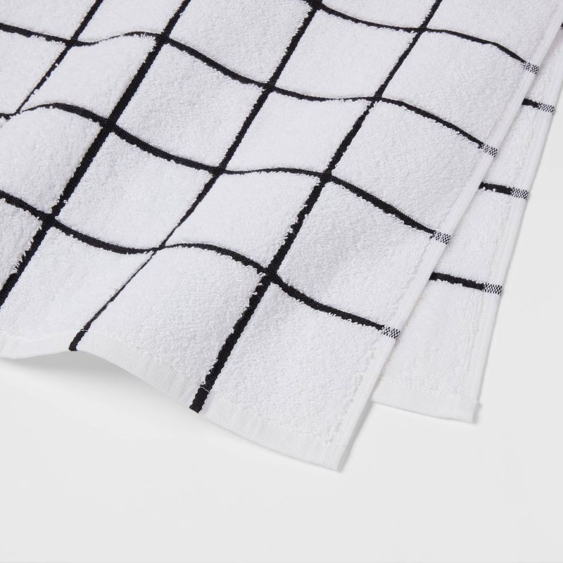 slide 3 of 4, Everyday Oversized Grid Bath Towel Black/White - Room Essentials™, 1 ct