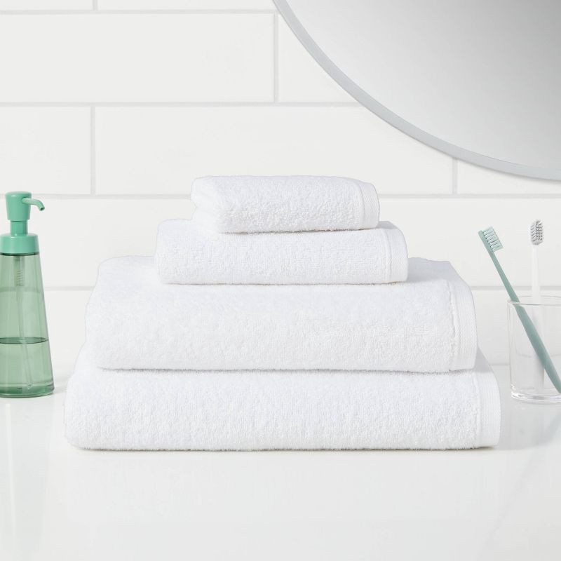 slide 2 of 4, Everyday Hand Towel White - Room Essentials™: Cotton Terry, Midweight, Machine Washable, OEKO-TEX Certified, 1 ct