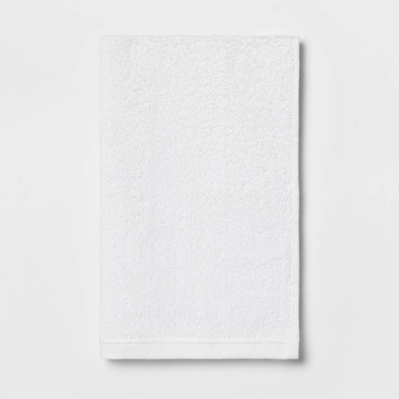 slide 1 of 4, Everyday Hand Towel White - Room Essentials™: Cotton Terry, Midweight, Machine Washable, OEKO-TEX Certified, 1 ct
