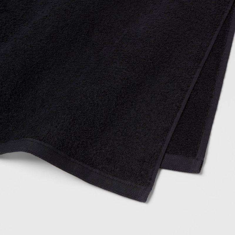 slide 3 of 4, Oversized Everyday Bath Towel Black - Room Essentials™: Cotton Terry, Midweight, Machine Washable, OEKO-TEX Certified, 1 ct