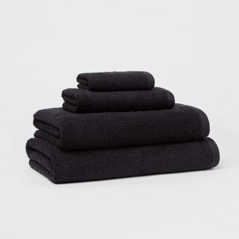 slide 4 of 4, Oversized Everyday Bath Towel Black - Room Essentials™: Cotton Terry, Midweight, Machine Washable, OEKO-TEX Certified, 1 ct