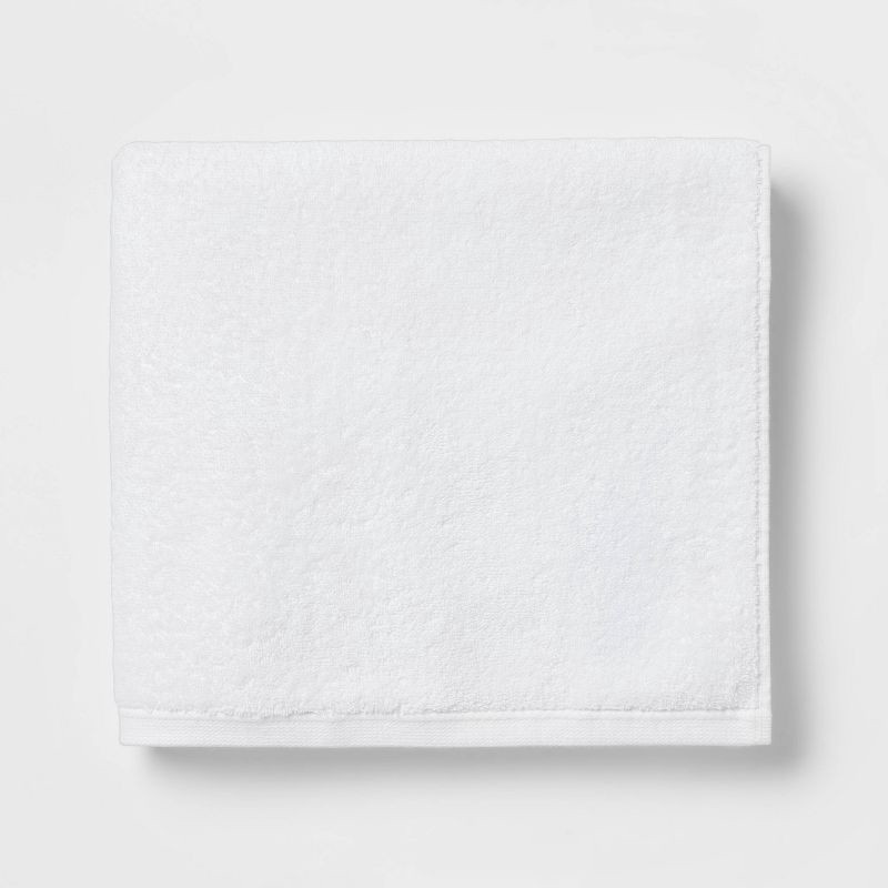 slide 1 of 4, Everyday Bath Towel White - Room Essentials™: 100% Cotton, Midweight 450-550 GSM, Machine Washable, OEKO-TEX Certified, 1 ct