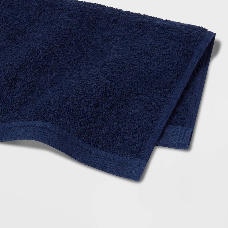 slide 3 of 4, Everyday Washcloth Navy - Room Essentials™: 100% Cotton, Low Lint, Machine Washable, Terry Cloth, 1 ct