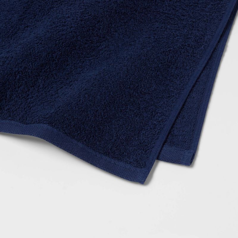 slide 3 of 4, Everyday Hand Towel Navy - Room Essentials™: Cotton Terry, Midweight, Machine Washable, OEKO-TEX Certified, 1 ct