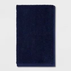 Everyday Hand Towel Navy - Room Essentials™: Cotton Terry, Midweight, Machine Washable, OEKO-TEX Certified