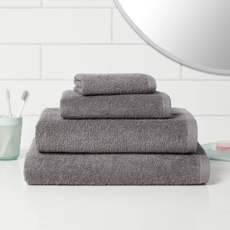 slide 2 of 4, Oversized Everyday Bath Towel Dark Gray - Room Essentials™: 100% Cotton, Midweight, Machine Washable, Low Lint, 1 ct