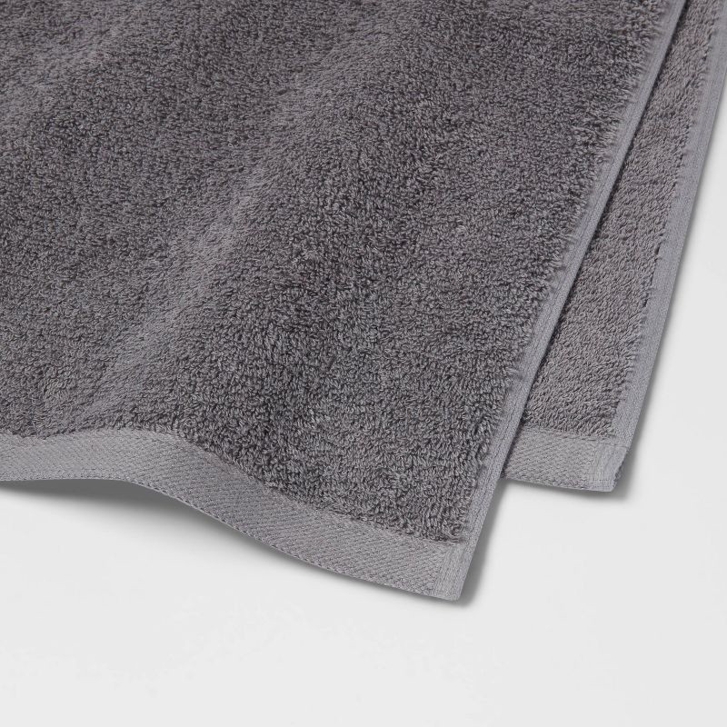 slide 3 of 4, Oversized Everyday Bath Towel Dark Gray - Room Essentials™: 100% Cotton, Midweight, Machine Washable, Low Lint, 1 ct