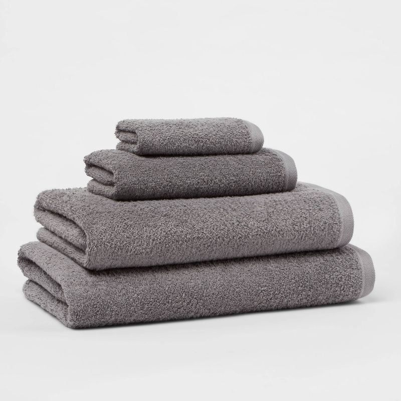 slide 4 of 4, Oversized Everyday Bath Towel Dark Gray - Room Essentials™: 100% Cotton, Midweight, Machine Washable, Low Lint, 1 ct