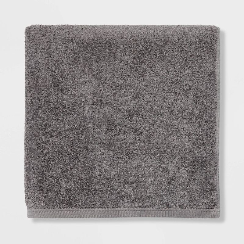 slide 1 of 4, Oversized Everyday Bath Towel Dark Gray - Room Essentials™: 100% Cotton, Midweight, Machine Washable, Low Lint, 1 ct