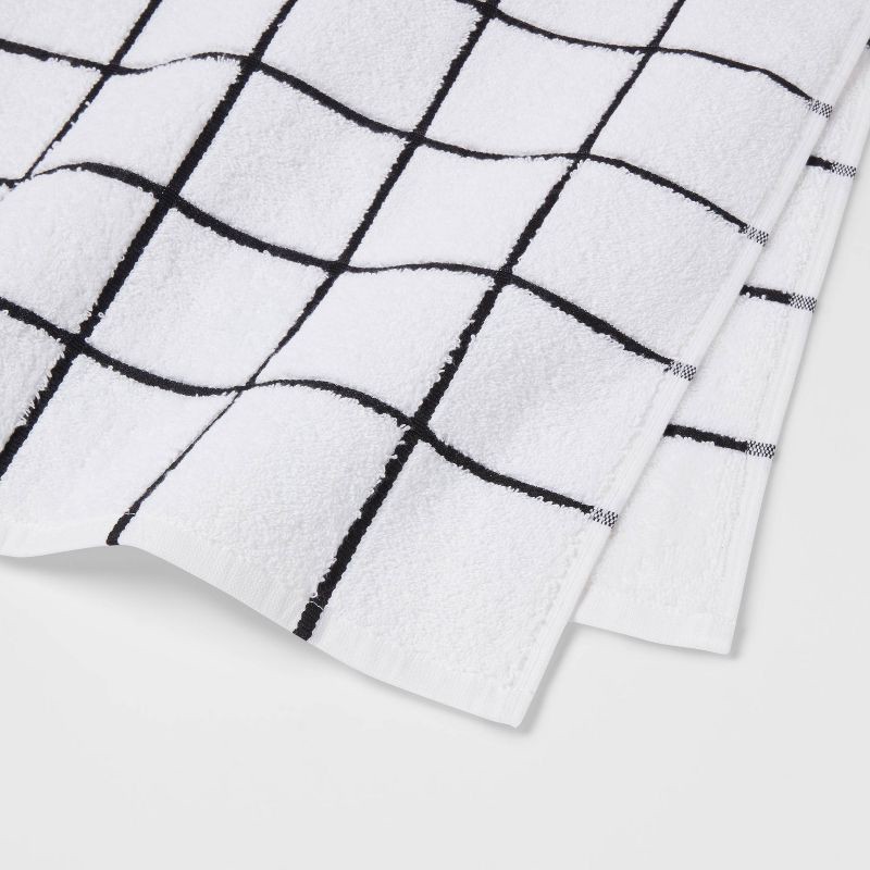 slide 3 of 4, Everyday Grid Bath Towel Black/White - Room Essentials™, 1 ct