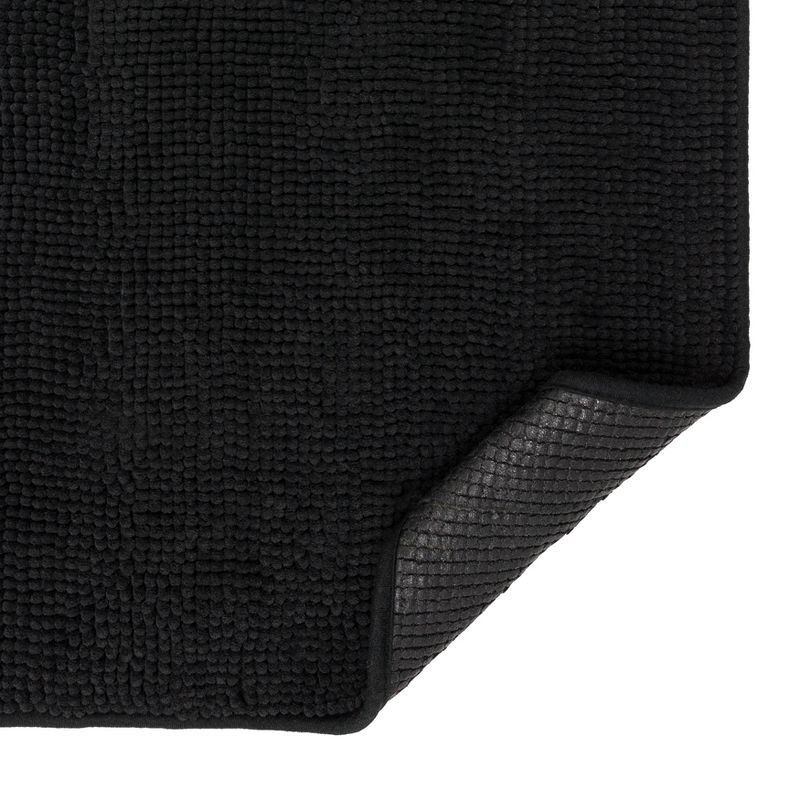 slide 4 of 7, 17"x24" Everyday Chenille Bath Rug Black - Room Essentials™: Machine Washable, Tufted Recycled Polyester, Non-Slip Backing, 1 ct