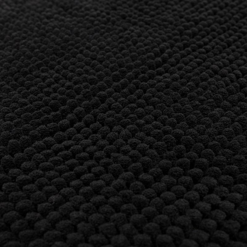 slide 6 of 7, 17"x24" Everyday Chenille Bath Rug Black - Room Essentials™: Machine Washable, Tufted Recycled Polyester, Non-Slip Backing, 1 ct