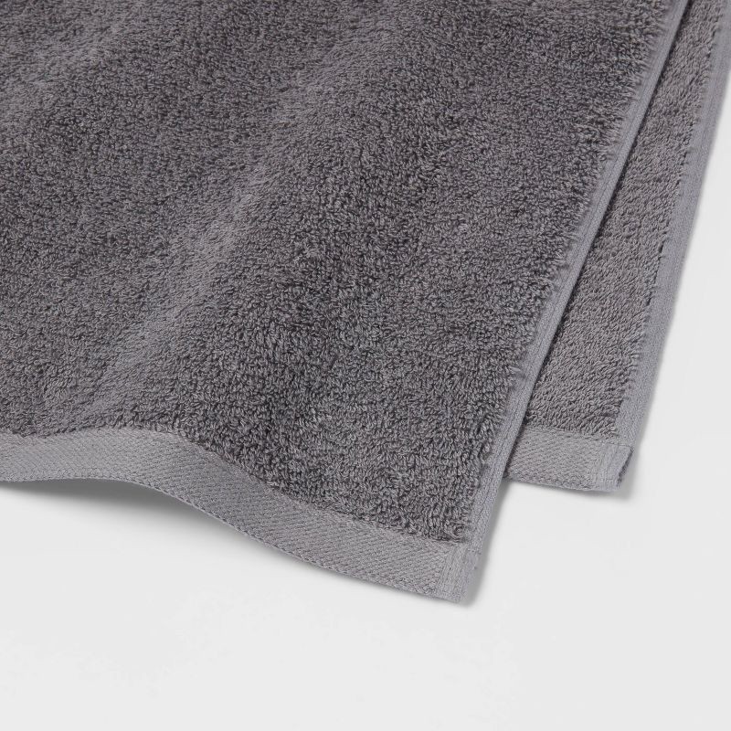 slide 3 of 4, Everyday Bath Towel Dark Gray - Room Essentials™: 100% Cotton, Midweight, Low Lint, Machine Washable, 1 ct