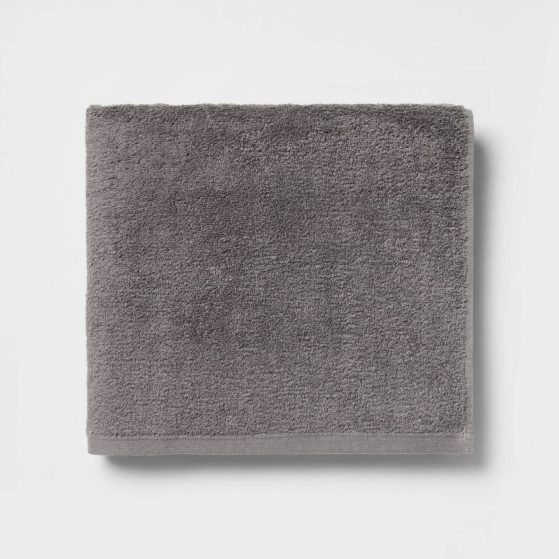 slide 1 of 4, Everyday Bath Towel Dark Gray - Room Essentials™: 100% Cotton, Midweight, Low Lint, Machine Washable, 1 ct