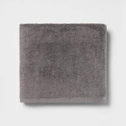 Everyday Bath Towel Dark Gray - Room Essentials™: 100% Cotton, Midweight, Low Lint, Machine Washable