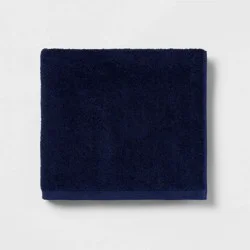 Everyday Bath Towel Navy - Room Essentials™: 100% Cotton, Midweight 450-550 GSM, Machine Washable, OEKO-TEX Certified
