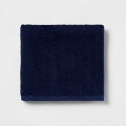 Everyday Bath Towel Navy - Room Essentials™: 100% Cotton, Midweight 450-550 GSM, Machine Washable, OEKO-TEX Certified