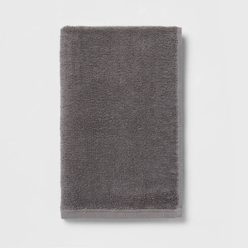 slide 1 of 4, Everyday Hand Towel Dark Gray - Room Essentials™: Cotton Terry, Midweight, Machine Washable, OEKO-TEX Certified, 1 ct