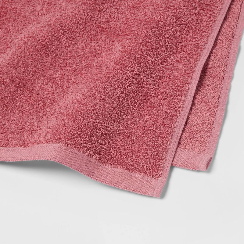 slide 3 of 4, Everyday Bath Towel Pink - Room Essentials™: 100% Cotton, Low Lint, Fade-Resistant, OEKO-TEX Certified, 1 ct