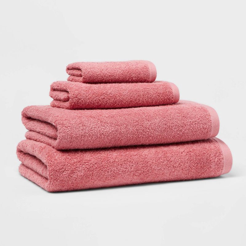 slide 4 of 4, Everyday Bath Towel Pink - Room Essentials™: 100% Cotton, Low Lint, Fade-Resistant, OEKO-TEX Certified, 1 ct