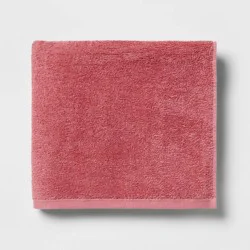 Everyday Bath Towel Pink - Room Essentials™: 100% Cotton, Low Lint, Fade-Resistant, OEKO-TEX Certified