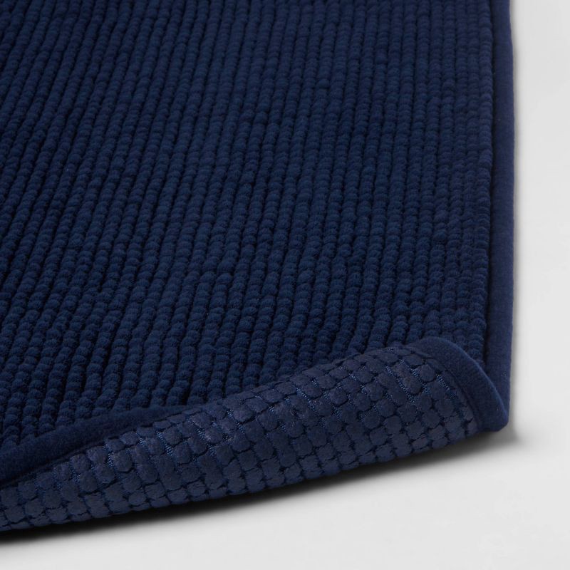 slide 4 of 7, 17"x24" Everyday Chenille Bath Rug Navy - Room Essentials™: Machine Washable, Tufted Polyester, Low Pile, 1 ct