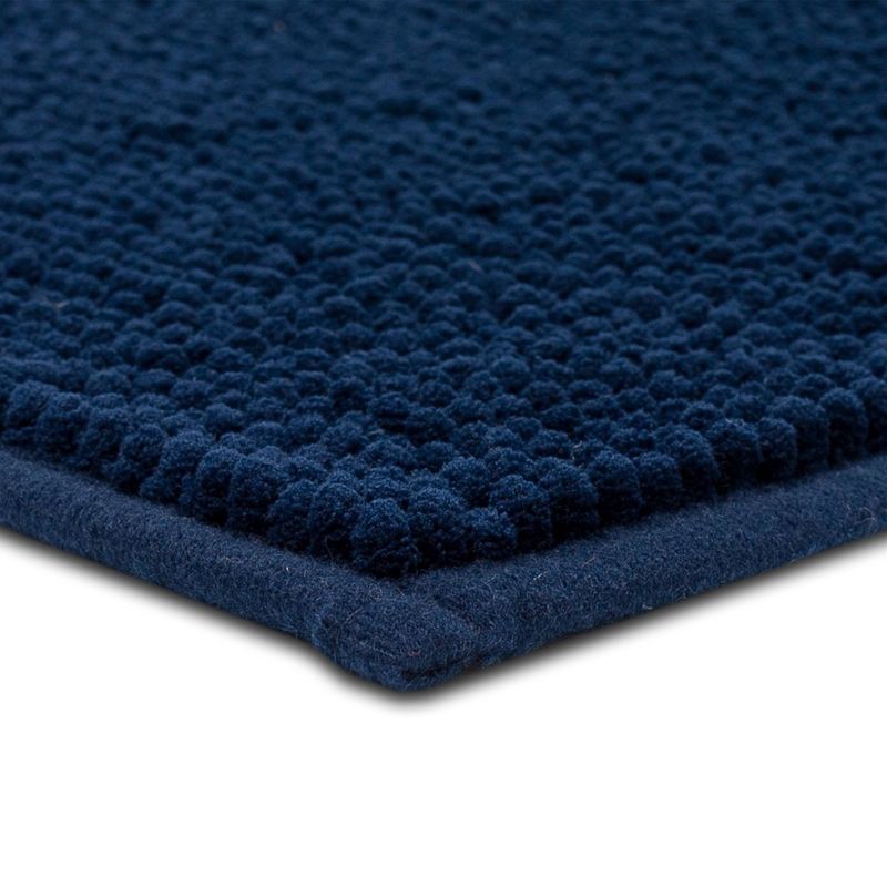 slide 5 of 7, 17"x24" Everyday Chenille Bath Rug Navy - Room Essentials™: Machine Washable, Tufted Polyester, Low Pile, 1 ct