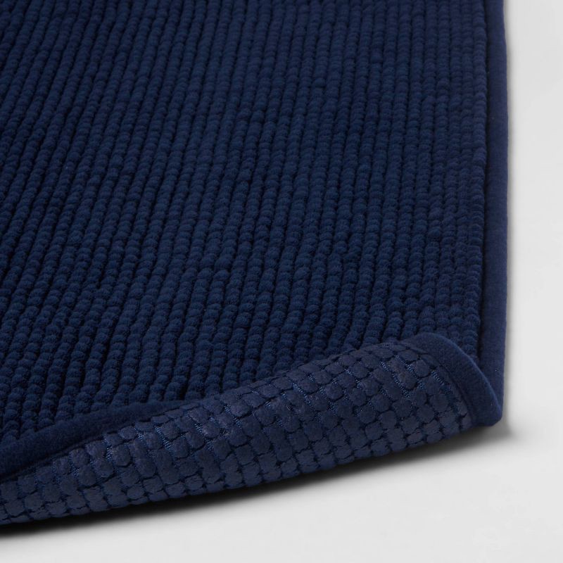 slide 4 of 7, 20"x32" Everyday Chenille Bath Rug Navy - Room Essentials™: Machine Washable, Tufted Recycled Polyester, Non-Slip Backing, 1 ct