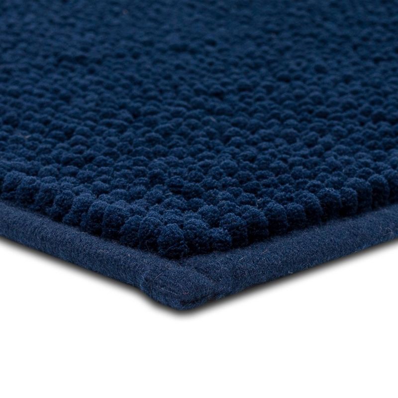 slide 5 of 7, 20"x32" Everyday Chenille Bath Rug Navy - Room Essentials™: Machine Washable, Tufted Recycled Polyester, Non-Slip Backing, 1 ct