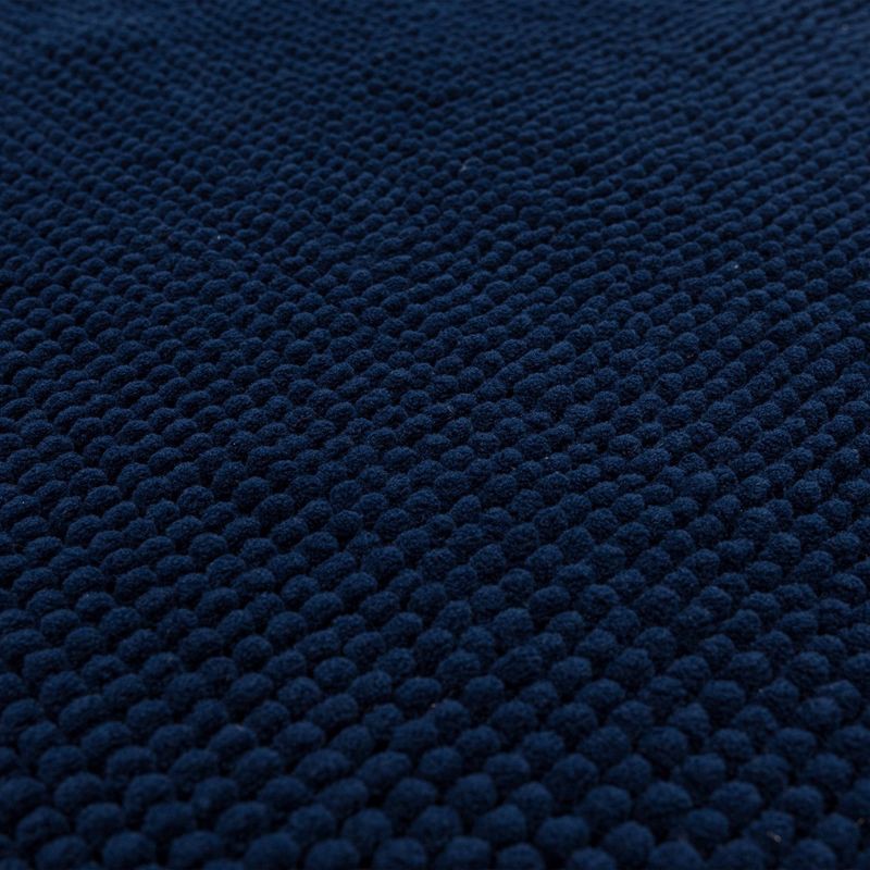 slide 6 of 7, 20"x32" Everyday Chenille Bath Rug Navy - Room Essentials™: Machine Washable, Tufted Recycled Polyester, Non-Slip Backing, 1 ct