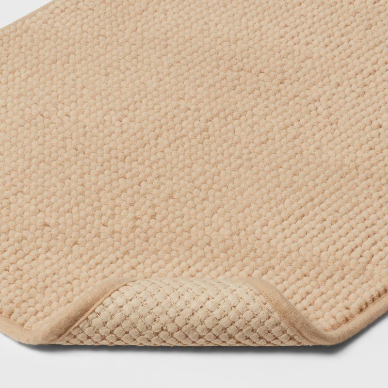 slide 3 of 6, 17"x24" Everyday Chenille Bath Rug Tan - Room Essentials™: Machine Washable, Tufted Polyester, Low Pile, Non-Slip Backing, 1 ct