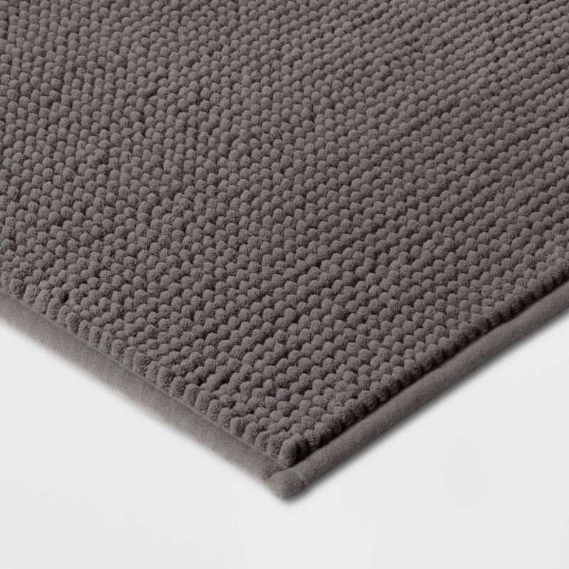 slide 3 of 7, 17"x24" Everyday Chenille Bath Rug Dark Gray - Room Essentials™, 1 ct