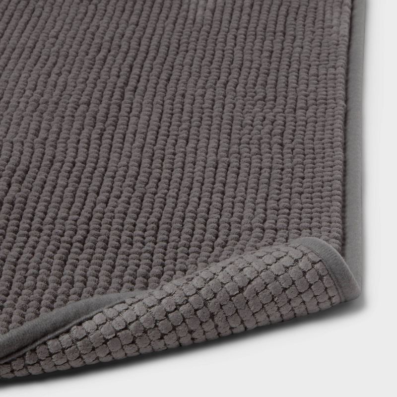 slide 4 of 7, 17"x24" Everyday Chenille Bath Rug Dark Gray - Room Essentials™, 1 ct