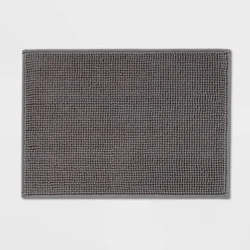 17"x24" Everyday Chenille Bath Rug Dark Gray - Room Essentials™