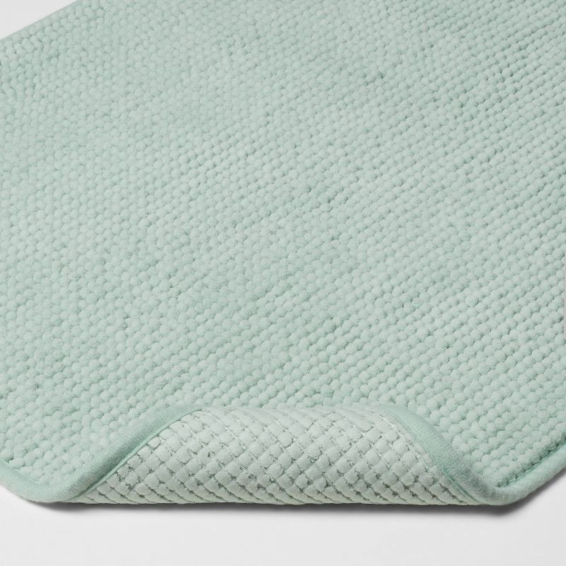 slide 3 of 6, 20"x32" Everyday Chenille Bath Rug Mint - Room Essentials™: Machine Washable, Tufted Polyester, Low Pile, Non-Slip Backing, 1 ct