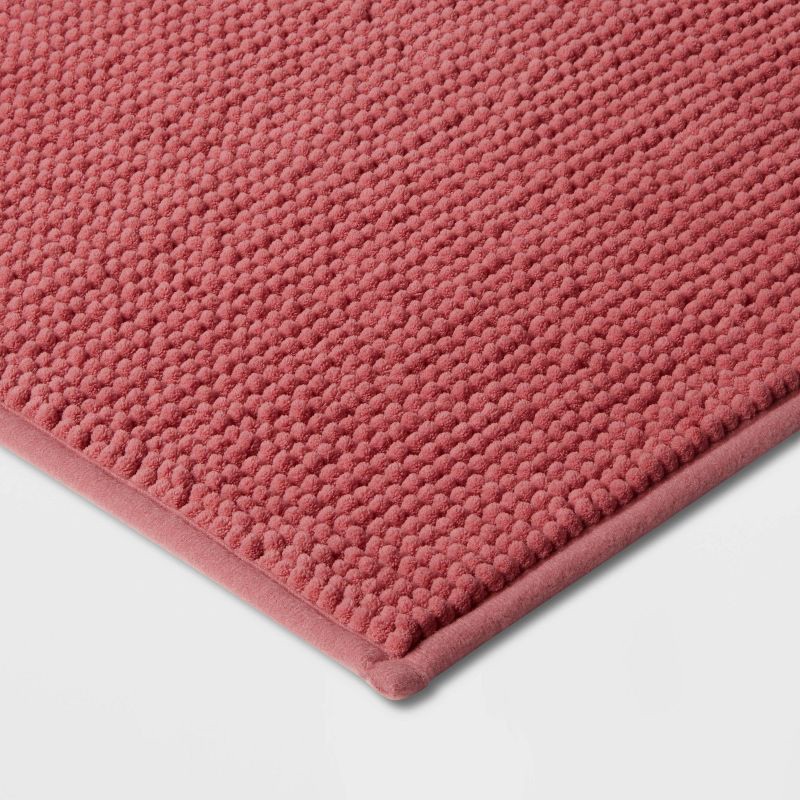 slide 3 of 7, 20"x32" Everyday Chenille Bath Rug Pink - Room Essentials™: Machine Washable, Tufted Polyester, Low Pile, Non-Slip Backing, 1 ct