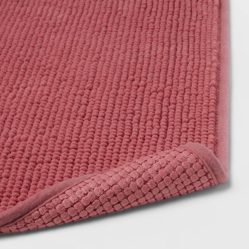 slide 4 of 7, 20"x32" Everyday Chenille Bath Rug Pink - Room Essentials™: Machine Washable, Tufted Polyester, Low Pile, Non-Slip Backing, 1 ct