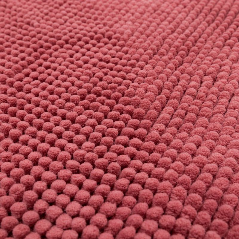 slide 6 of 7, 20"x32" Everyday Chenille Bath Rug Pink - Room Essentials™: Machine Washable, Tufted Polyester, Low Pile, Non-Slip Backing, 1 ct