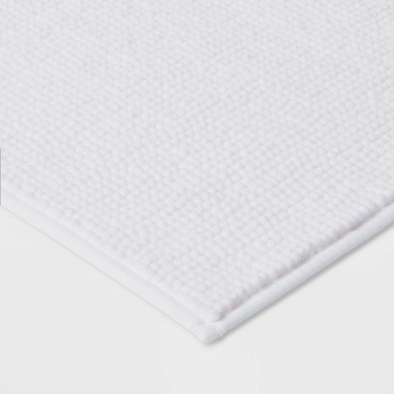 slide 3 of 8, 20"x58" Everyday Chenille Bath Runner White - Room Essentials™: Machine Washable, Tufted Recycled Polyester, 1 ct