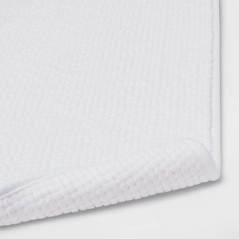 slide 4 of 8, 20"x58" Everyday Chenille Bath Runner White - Room Essentials™: Machine Washable, Tufted Recycled Polyester, 1 ct