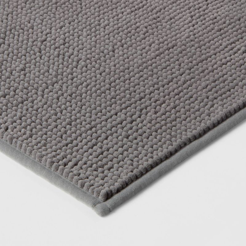 slide 3 of 7, 20"x32" Everyday Chenille Bath Rug Dark Gray - Room Essentials™: Machine Washable, Tufted Bathroom Mat, 1 ct