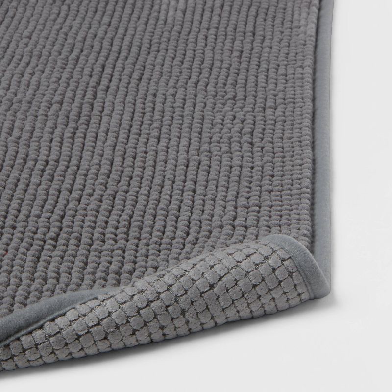 slide 4 of 7, 20"x32" Everyday Chenille Bath Rug Dark Gray - Room Essentials™: Machine Washable, Tufted Bathroom Mat, 1 ct