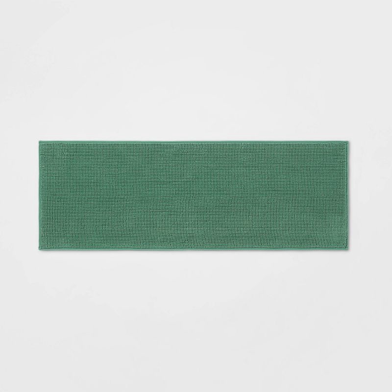 slide 1 of 7, 20"x58" Everyday Chenille Bath Runner Light Green - Room Essentials™: Tufted Polyester, Machine Washable, Low Pile, 1 ct