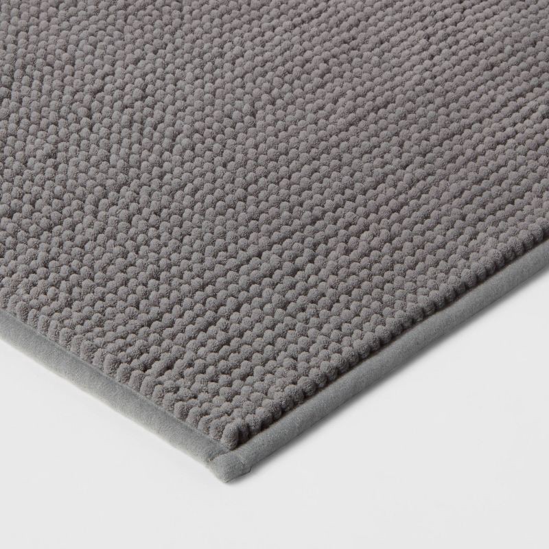 slide 3 of 8, 20"x58" Everyday Chenille Bath Runner Dark Gray - Room Essentials™: Machine Washable, Tufted Recycled Polyester, 1 ct