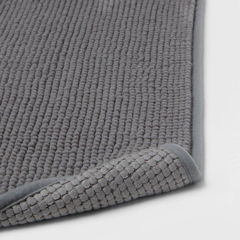 slide 4 of 8, 20"x58" Everyday Chenille Bath Runner Dark Gray - Room Essentials™: Machine Washable, Tufted Recycled Polyester, 1 ct